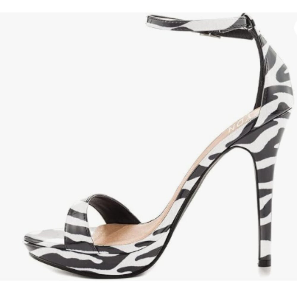 Ydn Zebra Sexy Open Toe High Heel Sandals Ankle Strap Platform Dress Shoes